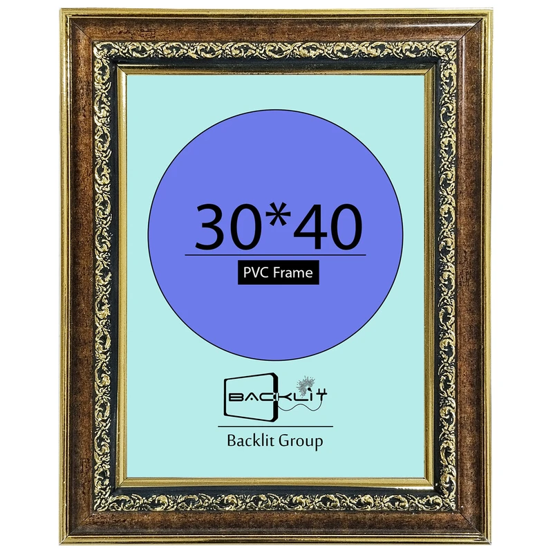 قاب عکس بکلیت مدل گلدار قهوه ای دیواری سایز 40×30 سانتی متر