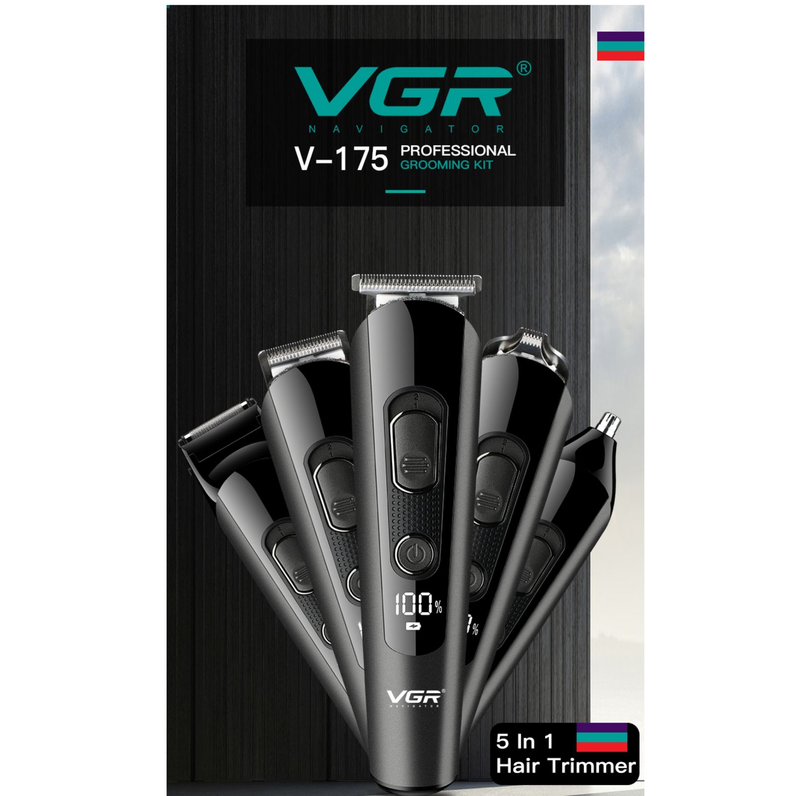 ست ماشین اصلاح مو بدن وی جی ار مدل V-175 -  - 5