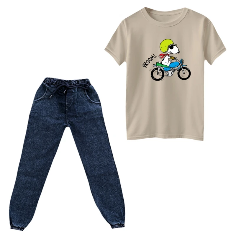 ست تی‌شرت و شلوار پسرانه مدل اسنوپی کد ۷۵