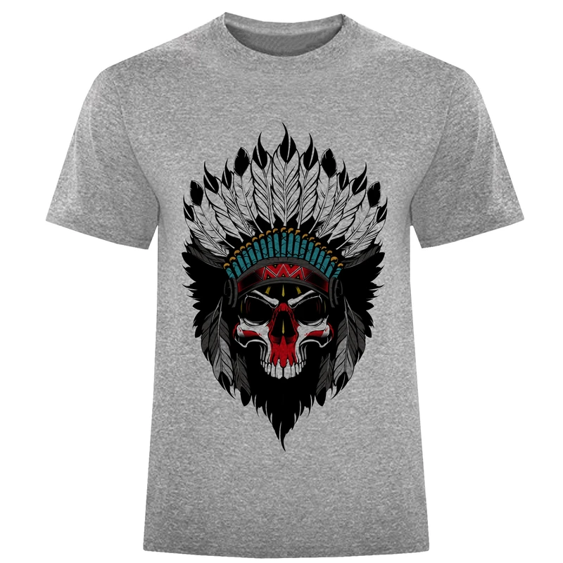 تی شرت آستین کوتاه مردانه مدل اسکلت سرخپوستی F1023