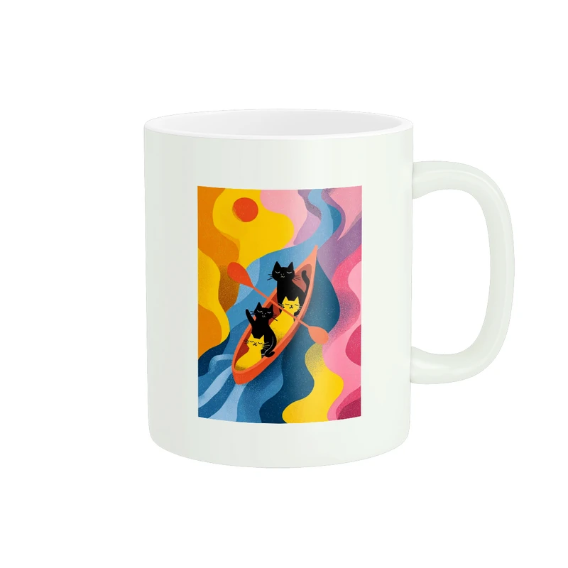 ماگ پاد آفرین مدل گربه ها در قایق کد 2135