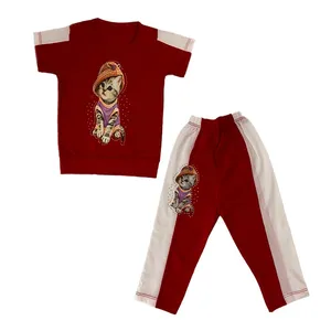 ست تی شرت آستین کوتاه و شلوار دخترانه مدل AK 15