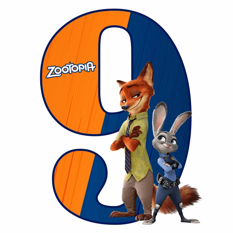 استند رومیزی مدل عدد 9 طرح زوتوپیا کد 1602