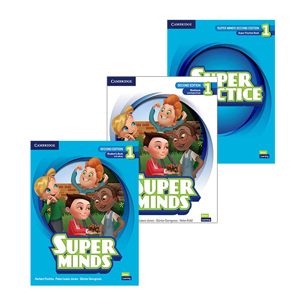 کتاب Super Minds 1 Second Edition و Super Practice 1 اثر جمعی از نویسندگان انتشارات دانشگاه کمبریج 3 جلدی کتاب Super Minds 1 Second Edition و Super Practice 1 اثر جمعی از نویسندگان انتشارات دانشگاه کمبریج 3 جلدی