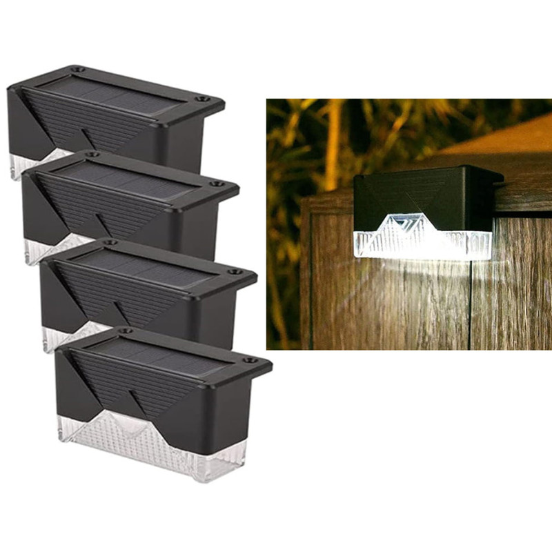 چراغ پارکی خورشیدی  طرح لب پله ای مدل SOLAR DECK LIGHTS مجموعه 12 عددی