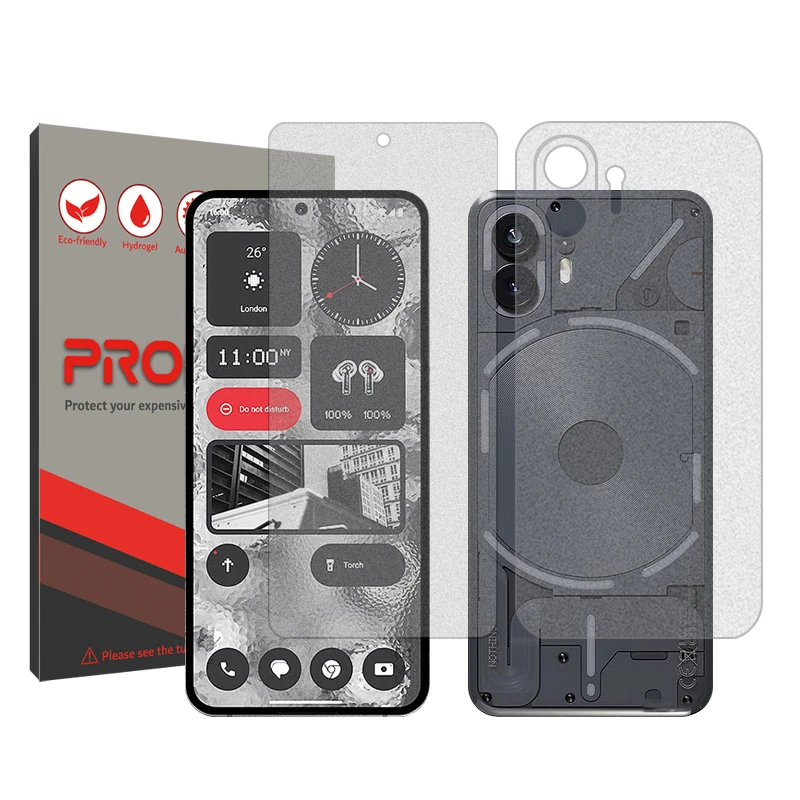 محافظ صفحه نمایش مات پرومیت مدل Resistant مناسب برای گوشی موبایل ناتینگ فون 2 به همراه محافظ پشت گوشی