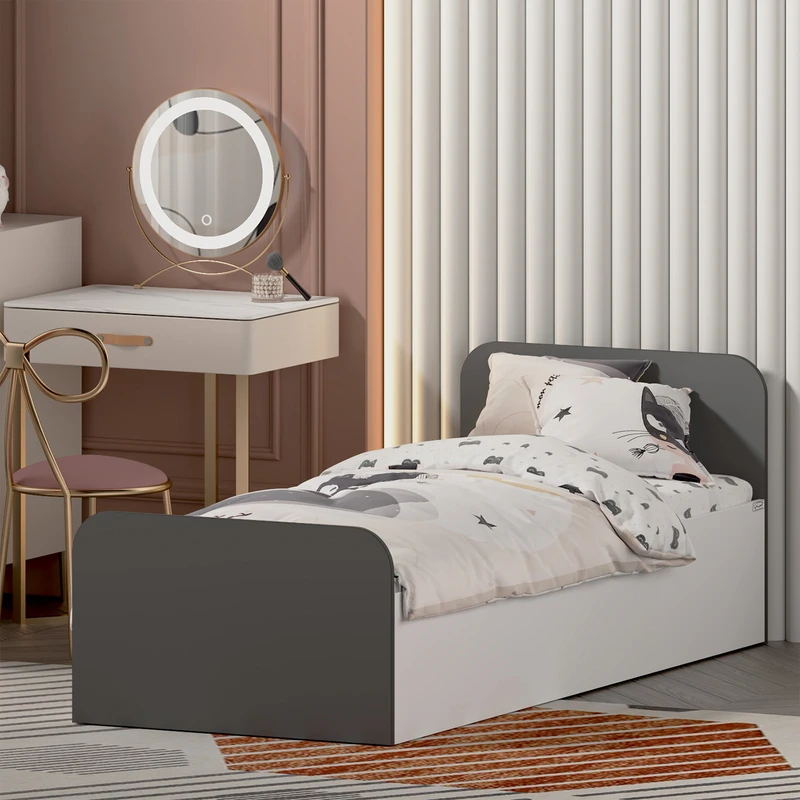 تخت خواب ملامینه یک نفره اعیان مدل FH930 سایز 80x180 سانتی متر