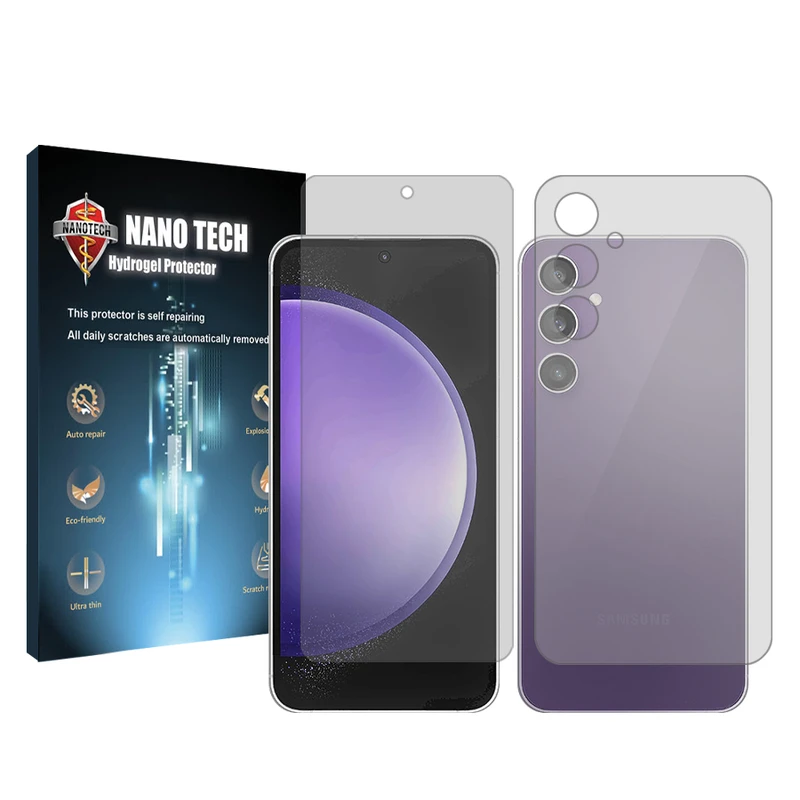 محافظ صفحه نمایش شفاف نانو تک مدل Tough مناسب برای گوشی موبایل سامسونگ Galaxy S23 FE به همراه محافظ پشت گوشی