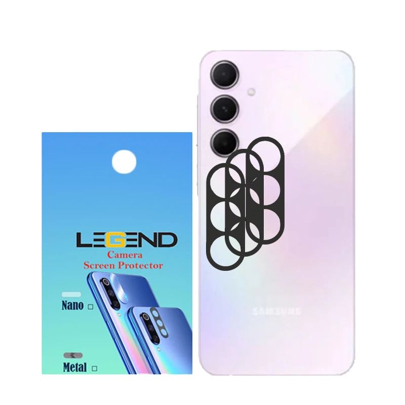 محافظ لنز دوربین لجند مدل قابدار مناسب برای گوشی موبایل سامسونگ Galaxy A55 بسته 3 عددی