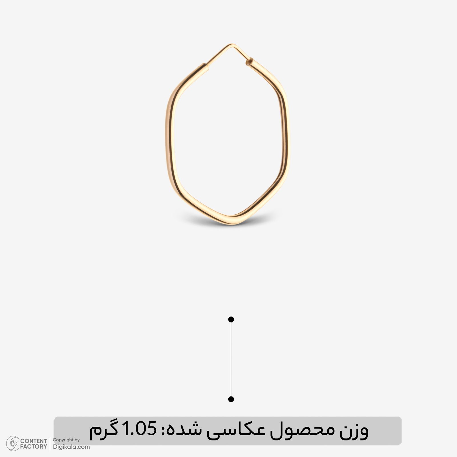 گوشواره حلقه‌ای طلا 18 عیار زنانه گلدم مدل 2E245006 -  - 5