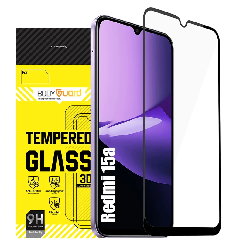 محافظ صفحه نمایش شیشه ای بادیگارد مدل FX مناسب برای گوشی موبایل شیائومی Redmi 15a