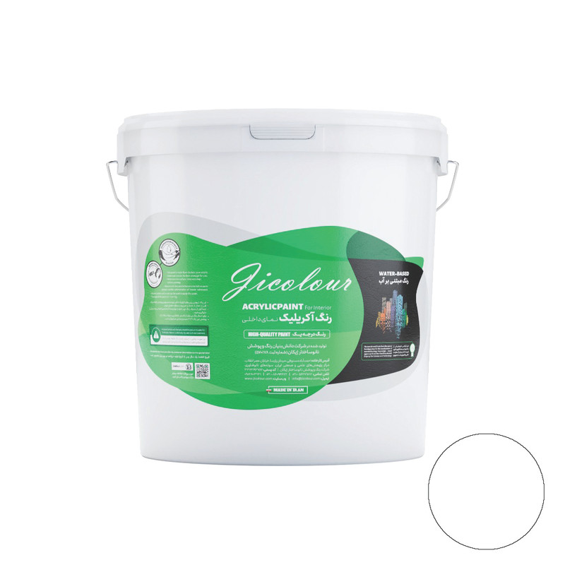 رنگ اکریلیک نمای داخل ژیکالر سفید مات کد WHITE حجم 500 میلی لیتر رنگ اکریلیک نمای داخل ژیکالر سفید مات کد WHITE حجم 500 میلی لیتر