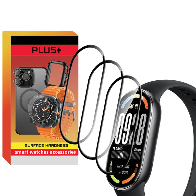 محافظ صفحه نمایش پلاس مدل PMMA PL مناسب برای ساعت هوشمند شیائومی Mi Band 10 بسته سه عددی