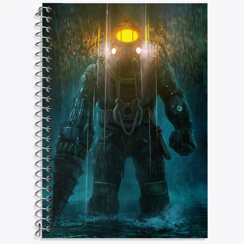 دفتر زبان 50 برگ خندالو مدل دو خط طرح بازی بایوشاک (Bioshock) کد 31350