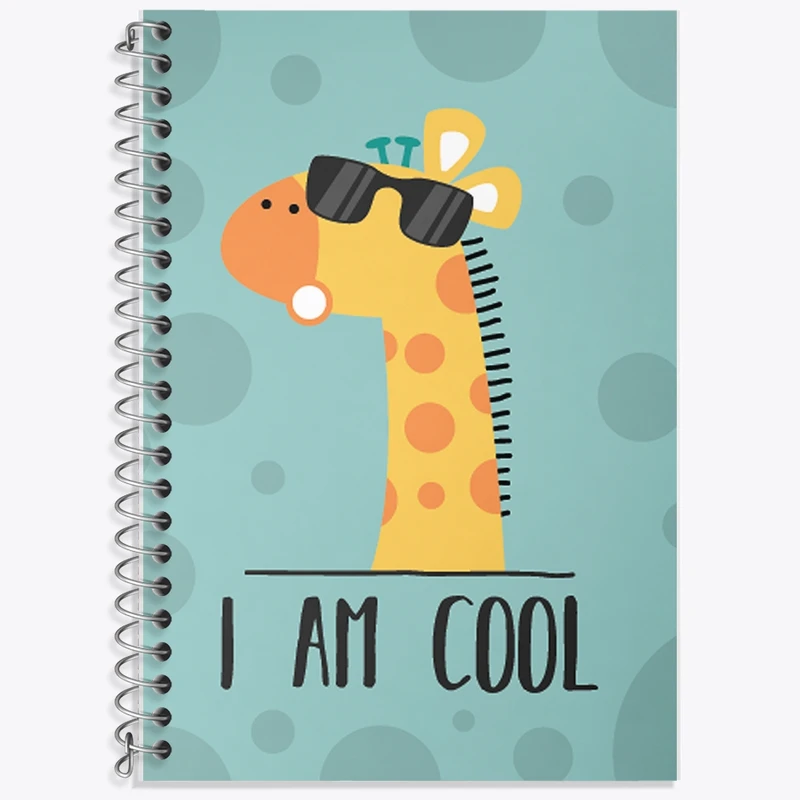 دفتر زبان 50 برگ خندالو مدل سه خط طرح زرافه بامزه  کد N776