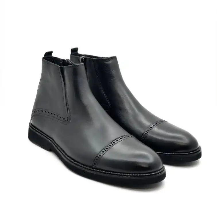 نیم بوت مردانه شمرون چرم داریوش مدل جگوار