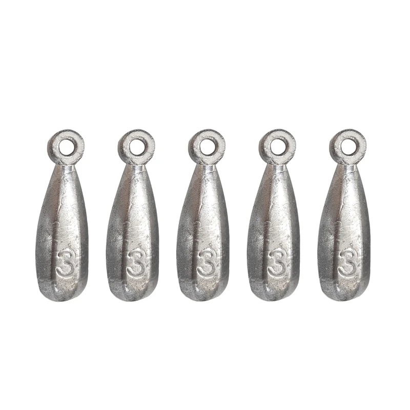 سرب ماهیگیری مدل اشکی کد 3-80g بسته 5 عددی