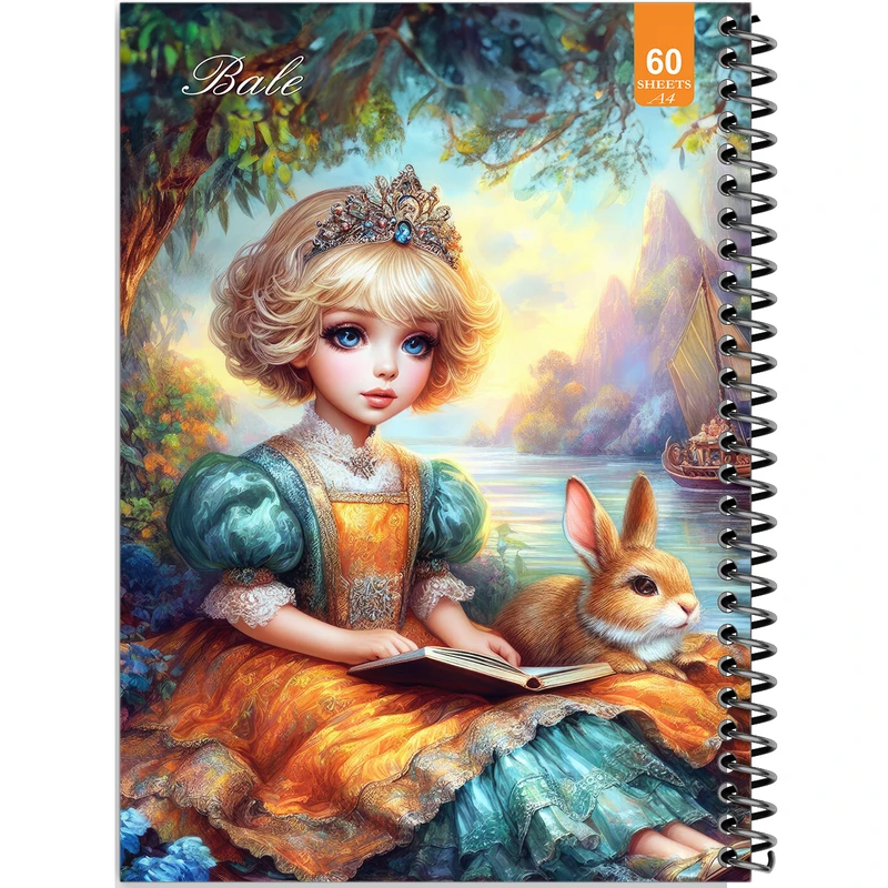 دفتر نقاشی 60 برگ انتشارات بله طرح فانتزی دختر و خرگوش کد A4-O66