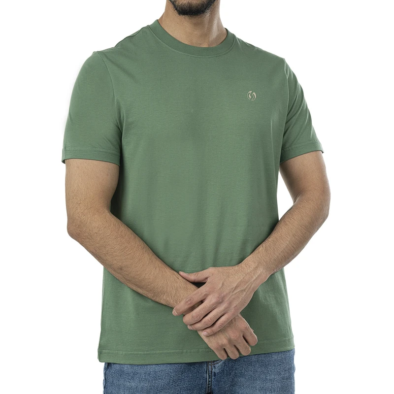 تی‌شرت آستین کوتاه مردانه جوتی جینز مدل بیسیک کد 1551611-2025 رنگ سبز سدری