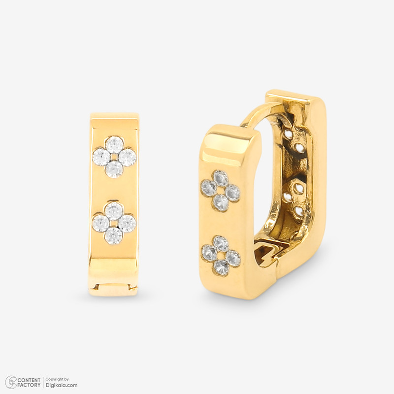 گوشواره کلیپسی طلا 18 عیار زنانه گلدم مدل E253001 - 4