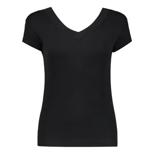 تی‌شرت آستین کوتاه زنانه مدل 6429 رنگ مشکی