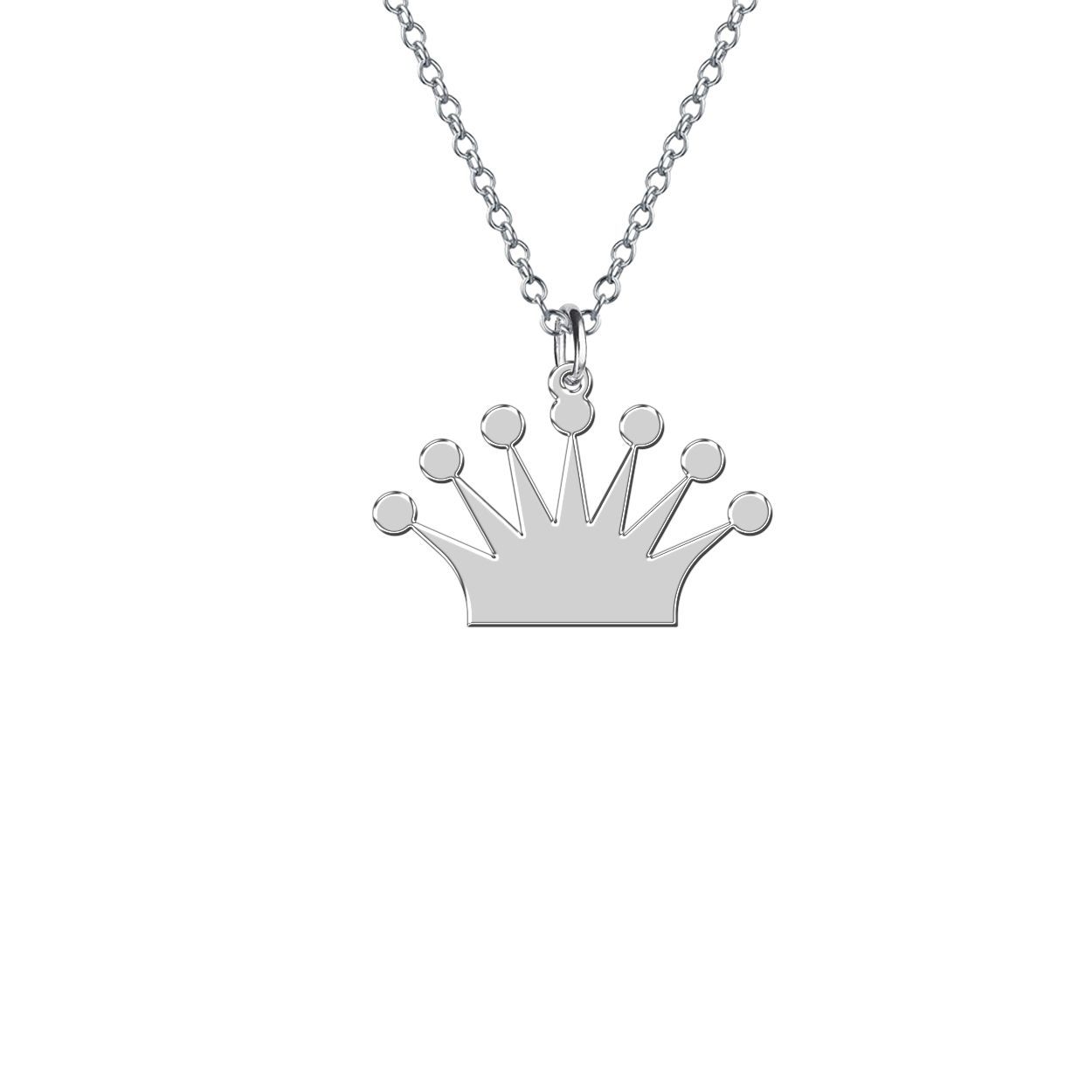 گردنبند نقره زنانه ترمه 1 طرح تاج کد E601 -  - 1