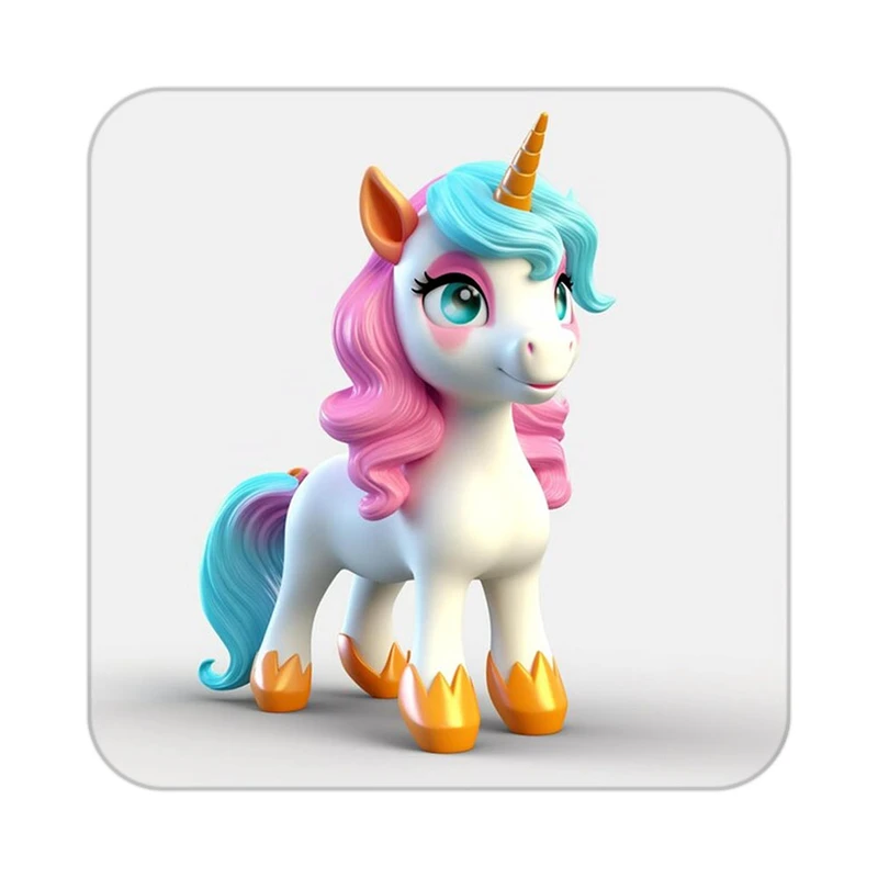 زیر لیوانی کاکتی طرح اسب تک شاخ و یونیکورن مدل mp30070