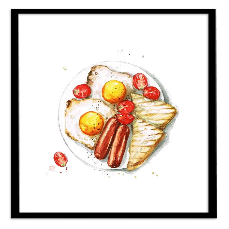 تابلو بکلیت طرح سوسیس و تخم مرغ مدل B-s1033