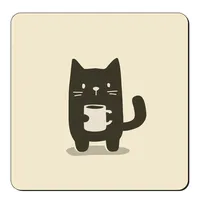 	 زیر لیوانی طرح گربه و لیوان نوشیدنی کد nzl565