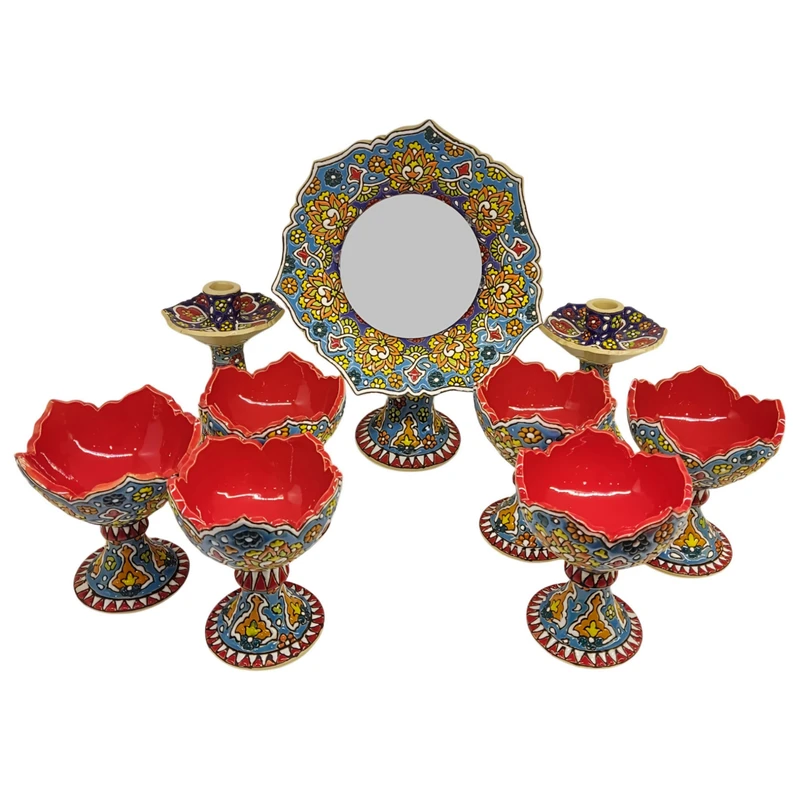 مجموعه ظروف هفت سین 9 تکه مدل شفق کد 999