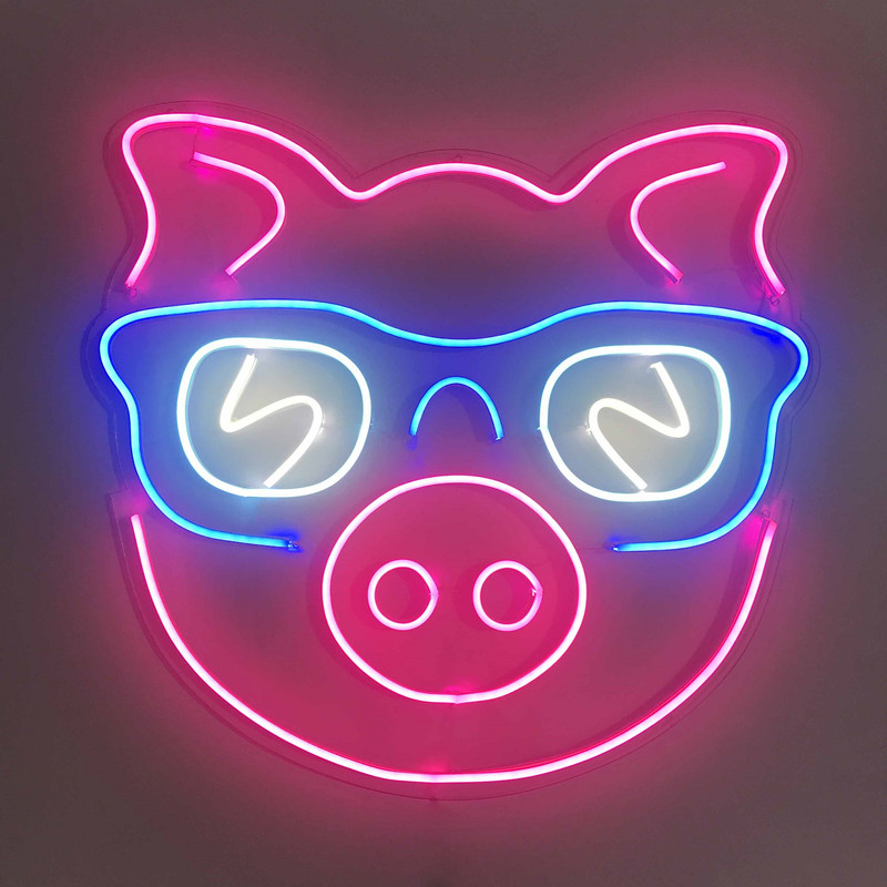 چراغ نئونی مدل خوک عینکی