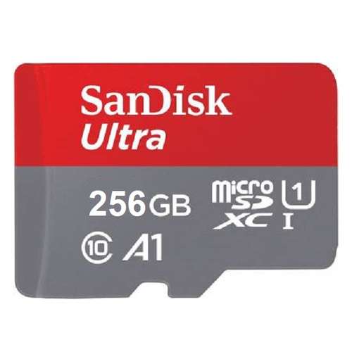  کارت حافظه microSDXC سن دیسک مدل Ultra A1 کلاس 10 استاندارد UHS-I سرعت 120MBps ظرفیت 256 گیگابایت