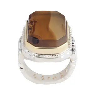 انگشتر نقره مردانه بازرگانی میلادی مدل سنگ عقیق جزع یمانی کد AM_2558