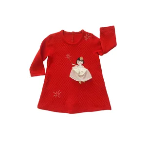 پیراهن آستین بلند یقه گرد دخترانه مدل عروسکی