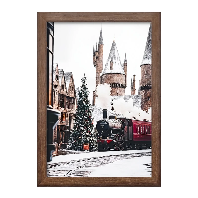 تابلو خندالو طرح قطار شهر برفی کد F7354
