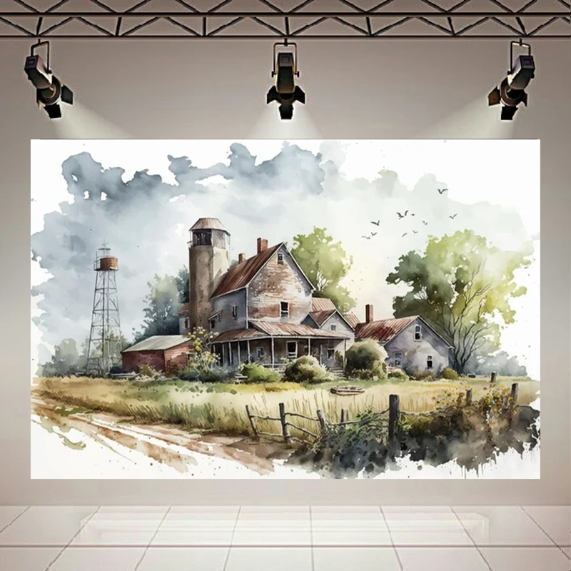 پوستر طرح مخمل مزرعه قدیمی مدل دشت سرسبز کد AR304130