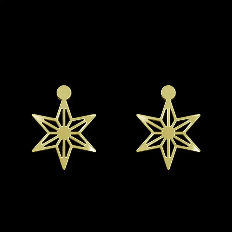 گوشواره طلا 18 عیار زنانه مدوپد مدل ستاره کد GA1-15423