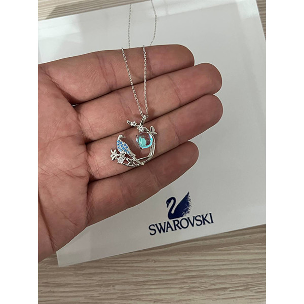 گردنبند نقره زنانه سواروسکی مدل پرنده و سنگ اپال خاص کد 698322 گردنبند نقره زنانه سواروسکی مدل پرنده و سنگ اپال خاص کد 698322