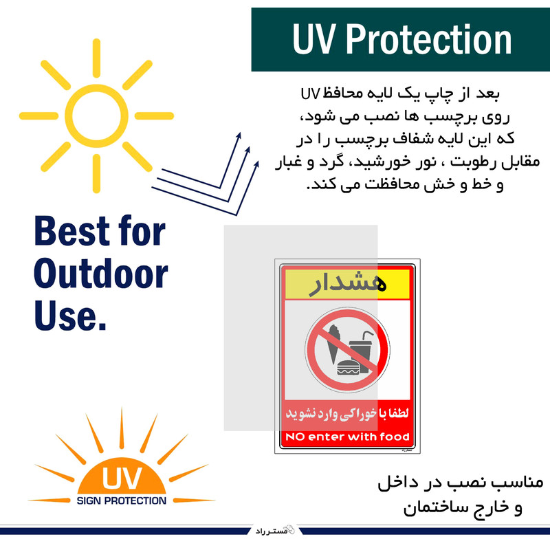 برچسب ایمنی مستر راد طرح هشدار لطفا با خوراکی وارد نشوید مدل HSE-OSHA-0985