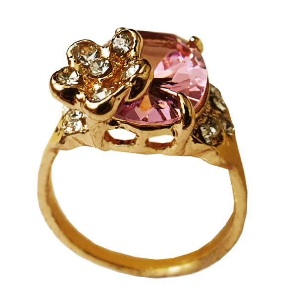 انگشتر زنانه مدل گل نگین دار کد ANZ 97