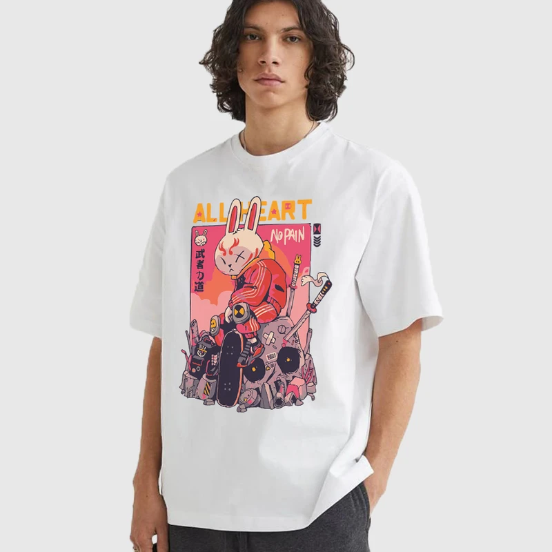 تی شرت آستین کوتاه مردانه مدل ژاپن استایل اسکیت ربیت anm542