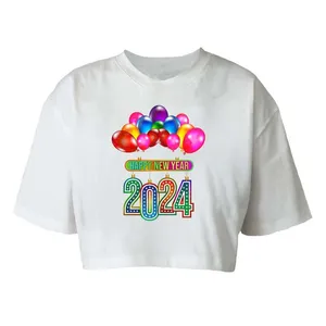 کراپ‌تاپ آستین کوتاه زنانه مدل c259 طرح کریسمس