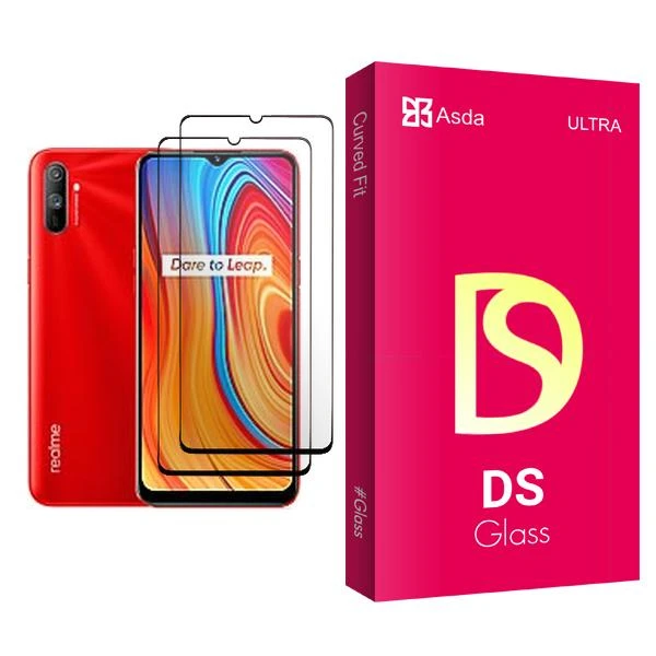 محافظ صفحه نمایش آسدا مدل DS Glass MIX002 مناسب برای گوشی موبایل ریلمی C3 بسته دو عددی
