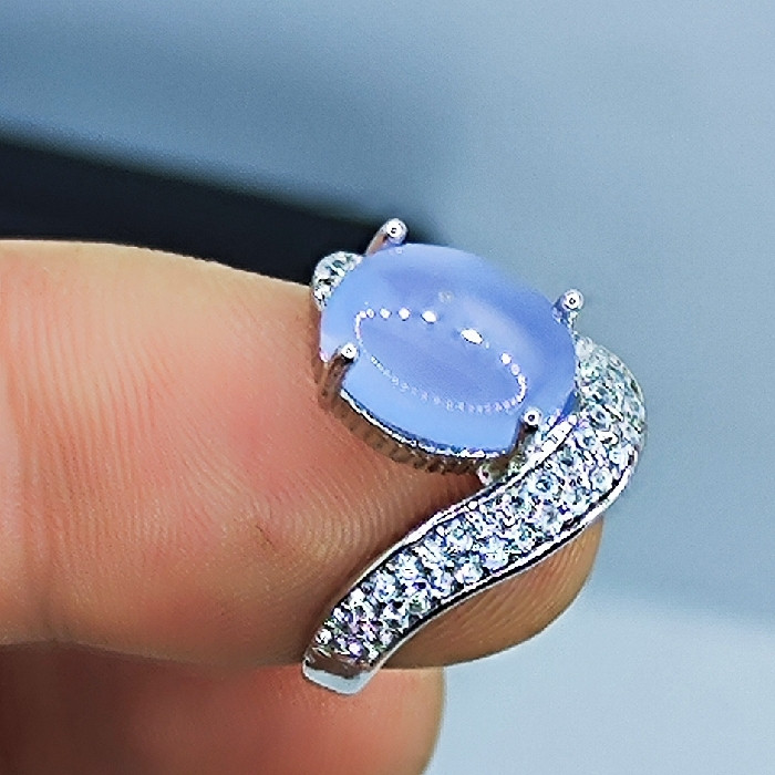 انگشتر نقره زنانه نقره جات بافندگان مدل عقیق یمانی کبود کد 3306