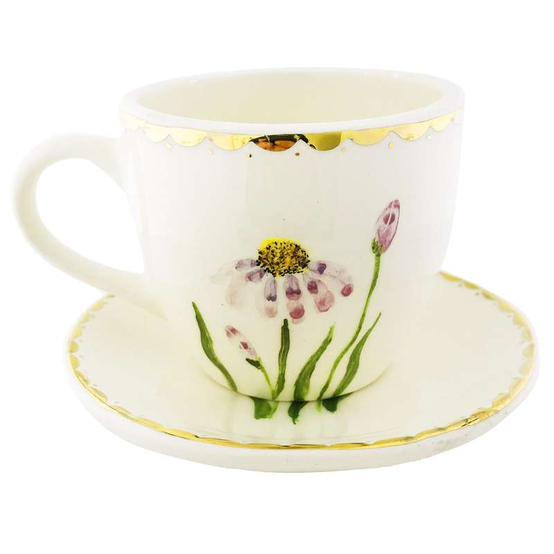 فنجان و نعلبکی طرح گل مدل 15568