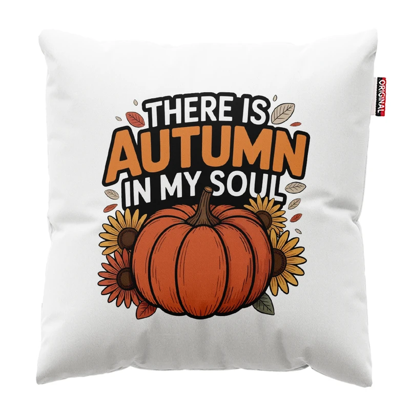 کوسن پاد آفرین مدل پاییز طرح برگ کدوتنبل کد PK302695 سایز 30*30 سانتی متر