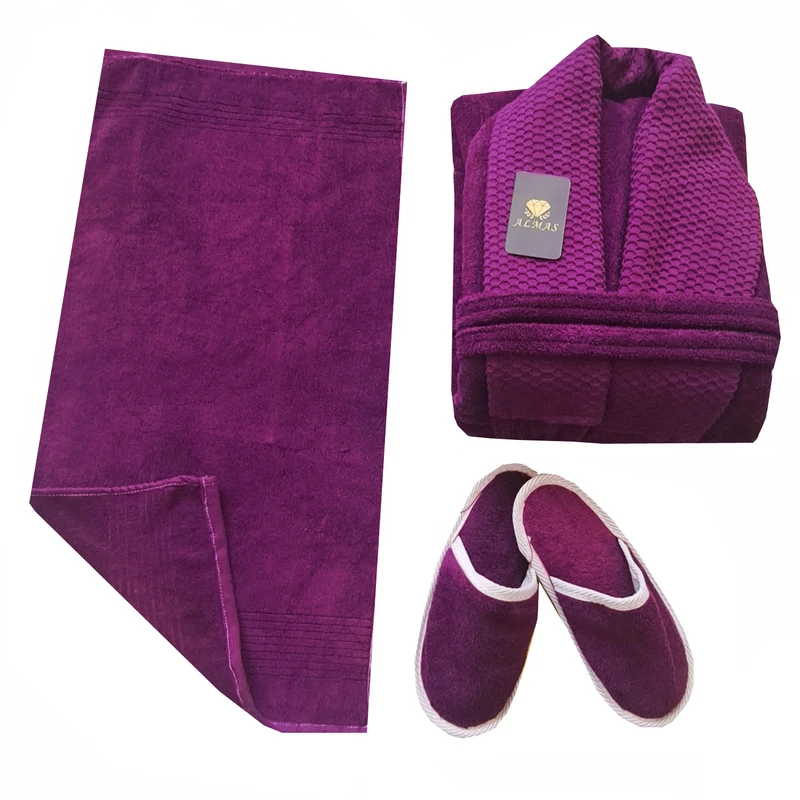 سرویس حوله پالتویی 4 تکه الماس مدل ELENA کد PS-50 سایز 125