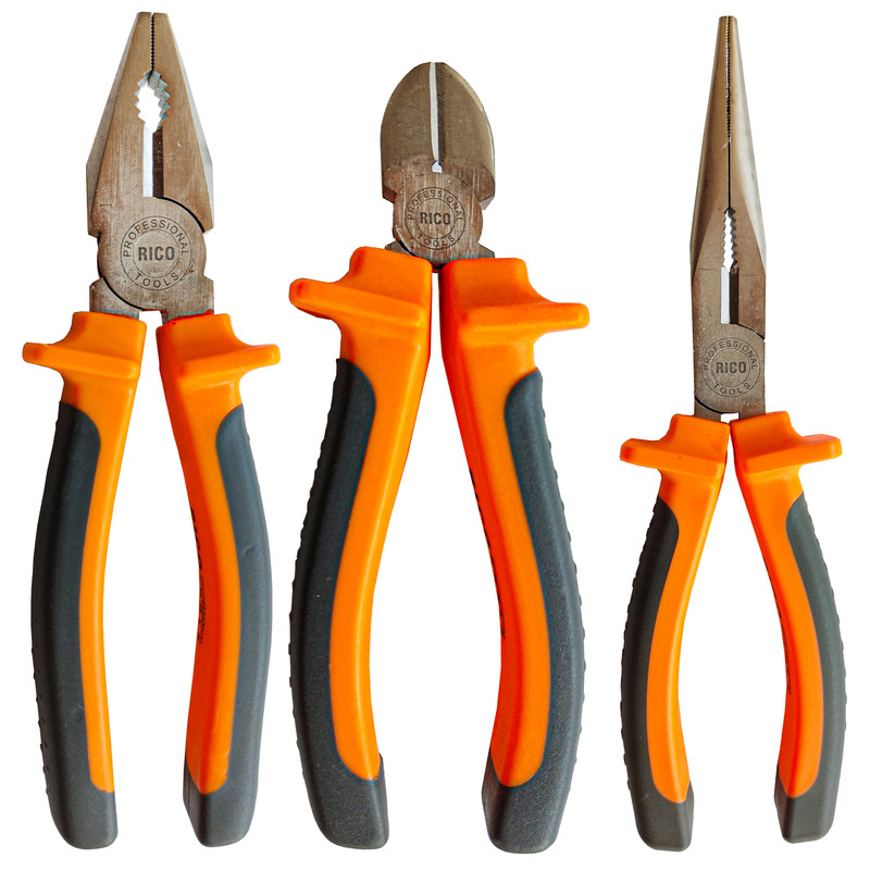 انبر دست و انبر دم باریک و انبر سیم چین ریکو تولز مدل PROFESSIONAL TOOLS سایز 6 اینچ