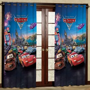 پرده مدل ماشین ها مخمل پانچی کد 343 سایز 140x280 سانتی متر
