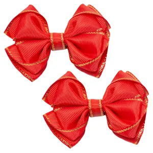 گیره مو دخترانه مدل لب زری مجموعه 2 عددی